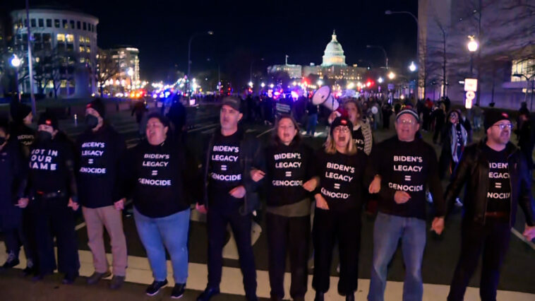 Cease-fire protesters block traffic in DC ahead of SOTU