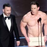 Jimmy Kimmel and John Cena at the 2024 Oscars