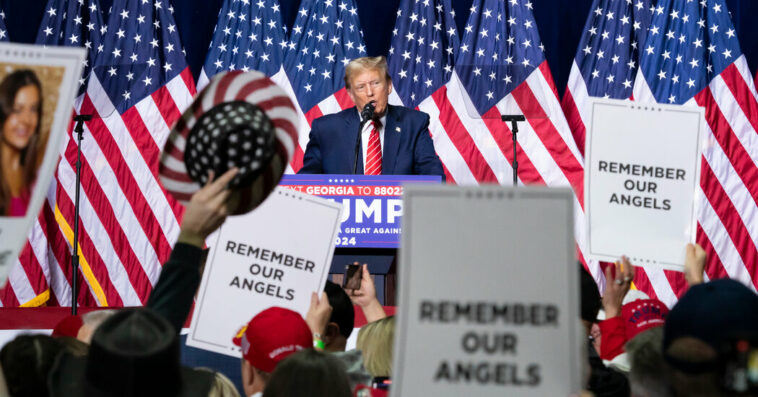 Trump Vilifies Migrants and Mocks Biden’s Stutter in Georgia Speech