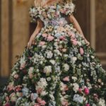 Ukrainian Bridal Designer Crafts Wedding Gown From Real Flowers 