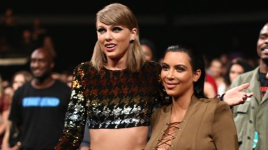 Taylor Swift and Kim Kardashian at the 2015 VMAs