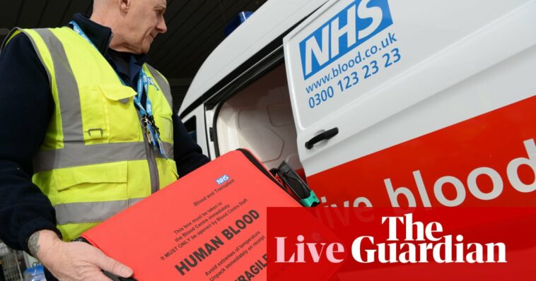 NHS England waiting list figures fall slightly but remain near record high – UK politics live