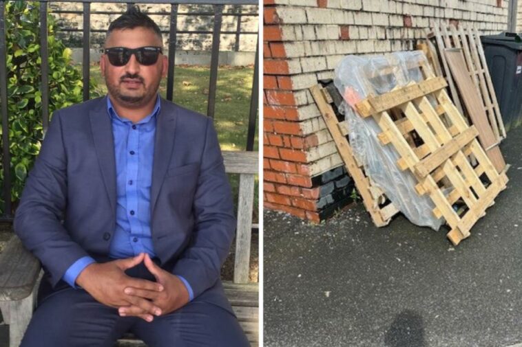 Resident angered after pallets left on street blocks wheelchair and pram access