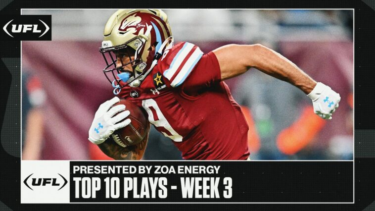 UFL Top 10 Plays from Week 3 presented by ZOA Energy