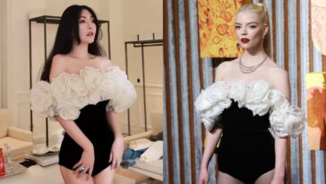 Lu Min and Anya Taylor-Joy in the same Giambattista Valli couture look.