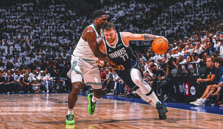 Luka Dončić leads strong close by Mavericks for 108-105 win over Wolves in Game 1 of West finals