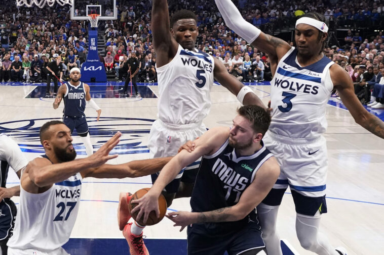 Dallas Mavericks guard Luka Doncic NBA Minnesota Timberwolves Mavericks vs Timberwolves NBA Playoffs