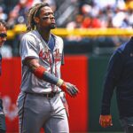 Ronald Acuña Jr. leaves Braves' 8-1 win over Pirates with sore left knee