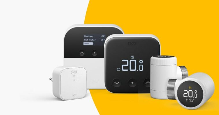 Product family image showing the Wireless Temperature Sensor X, Heat Pump Optimizer X, Thermostat X, and two Smart Radiator Thermostat X