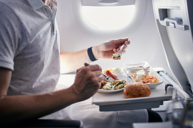 Airline meal served during flight