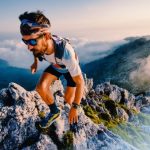 Man running up a mountain