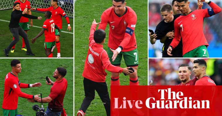 Euro 2024: security questions after pitch invaders get to Ronaldo – live updates