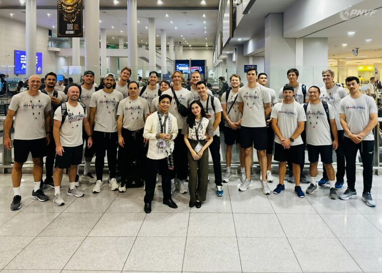 Team USA arriving in Manila for the VNL competition hosted by the country.