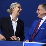 German far-right party re-elects its leaders after election gains, while opponents protest