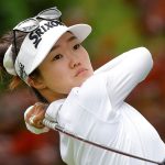 Grace Kim, of Australia, watches her tee shot on the 17th hole during the first round of the Dow Championship LPGA golf tournament, Thursday, June 27, 2024, at Midland Country Club in Midland, Mich. (AP Photo/Al Goldis)