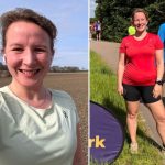 Lydia Wilgress smiling in a selfie and at Parkrun