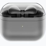 A render of the rumored Samsung Galaxy Buds 3 case and headphones.