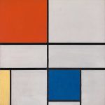 Artist Piet Mondrian's Composition C (No.111) with Red, Yellow and Blue, 1935