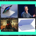 Photo collage of Hank Green, promo art for Elden Ring, Keys-To-Go 2 and ASUS Vivobook S 15.