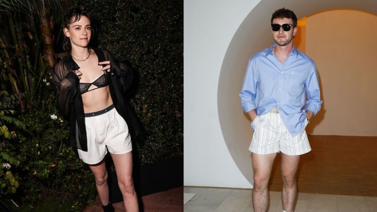 Kristen Stewart and Paul Mescal in 2024, summer boxer shorts trend, Chanel, Gucci