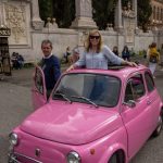 Claie in pink Fiat 500