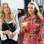 Sarah Jessica Parker and Kristin Davis on the set of And Just Like that in New York City