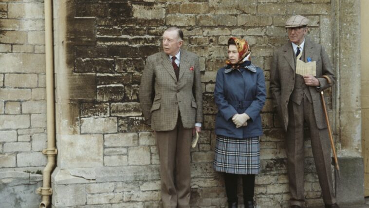 Queen Elizabeth II at the Badminton Horse Trials in 1978.