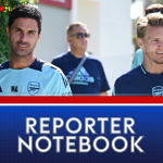 Mikel Arteta and captain Martin Odegaard take a stroll during Arsenal's pre-season tour