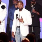 Usher delivering his speech at the 2024 BET Awards