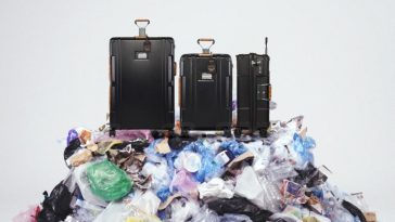 Harper Collective X MCM suitcases are made with recycled ocean plastics and post-consumer plastics. Jaden Smith is co-founder of Harper Collective.
