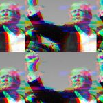 A glitching image of Donald Trump