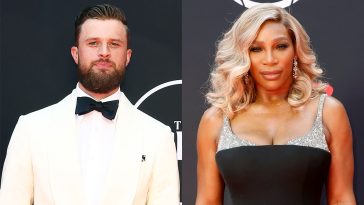 (L-R) Harrison Butker and Serena Williams split