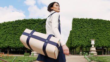 A Camille Fournet holdall inspired by France turning into the world's largest sporting ground thanks to the Paris 2024 Games.