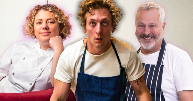 Jeremy Allen White in The Bear (middle) Nick Nairn (right) and Sally Abé (left)