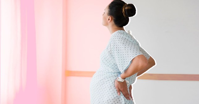 A pregnant woman stands in a hospital room after having IVF to become a single mother