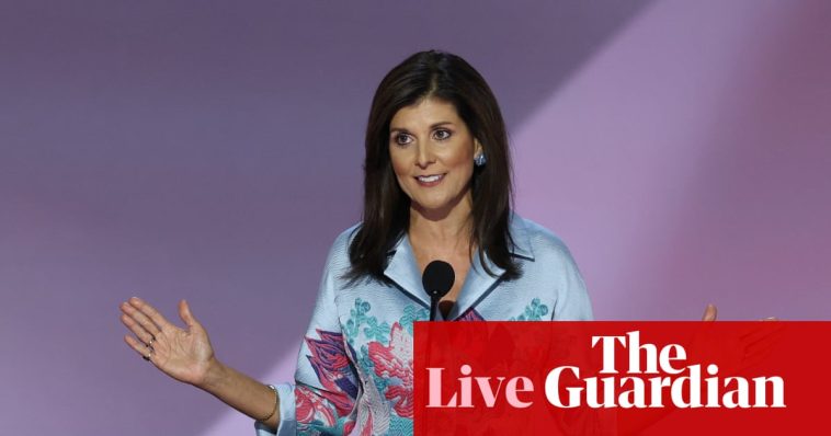 Nikki Haley says Donald Trump ‘has my strong endorsement’ as she is greeted by boos and cheers at Republican convention – live