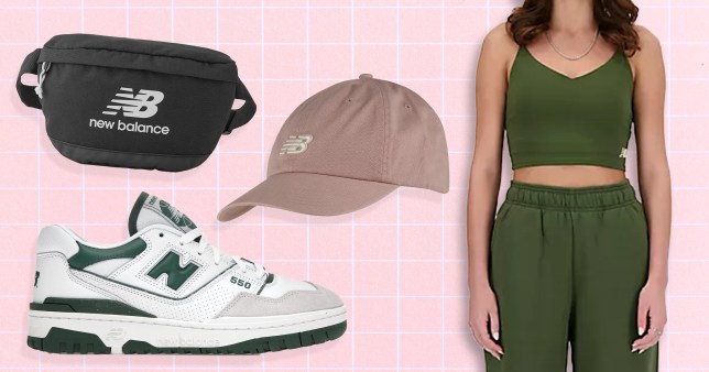 New Balance bag, hat, trainers and athleisure outfit