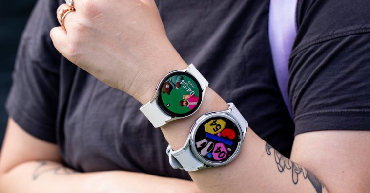 Person wearing both the Galaxy Watch 6 and Watch 6 Classic