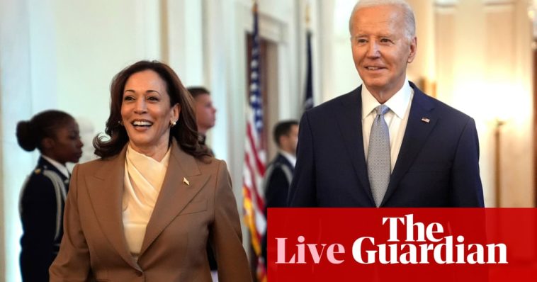 US election live updates: top Democrats back Kamala Harris as donations surge after Biden steps aside