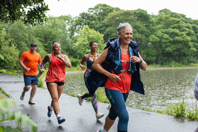 People running.