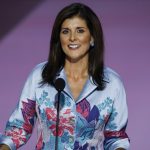 Former U.N. ambassador and Republican presidential candidate Nikki Haley speaks on stage on the second day of the Republican National Convention at the Fiserv Forum on July 16 in Milwaukee.