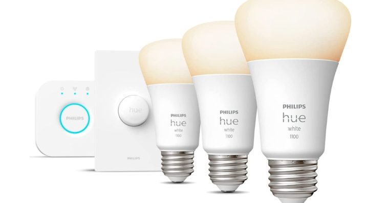 Philips Hue smart LED light bulb gear.