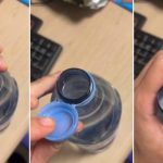 The lids on plastic bottles are permanently attached but TikToker Shannon shared a hack so they don't poke you in the face