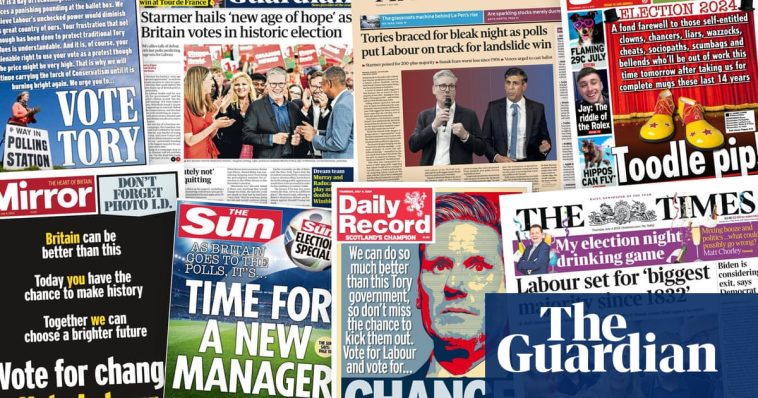 ‘Tories braced for bleak night’: what the papers say as the UK votes