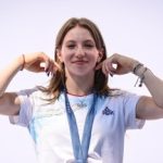 Ana Maria Barbosu poses with her Olympic bronze medal