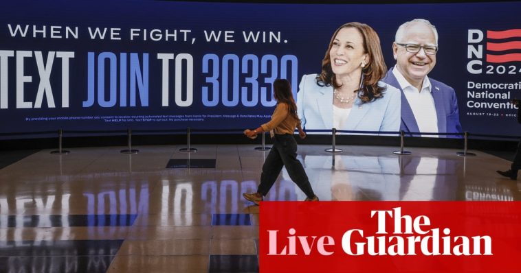 Biden to address Democratic convention in Chicago amid renewed hope for party – US politics live