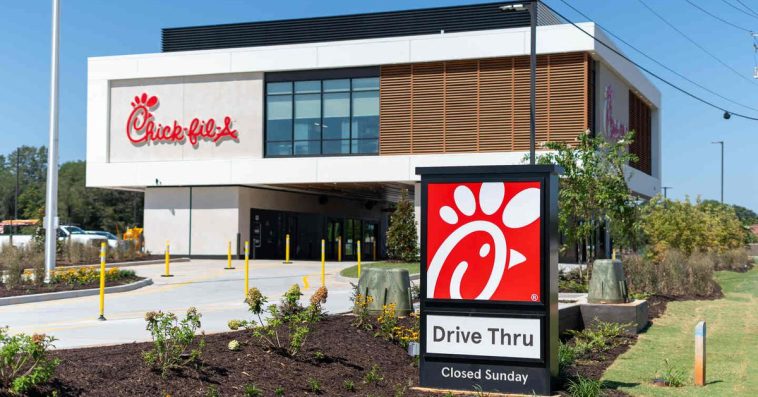 A Chick-fil-A restaurant.