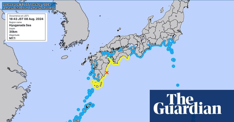 Earthquake strikes off Japan’s coast and triggers tsunami warning