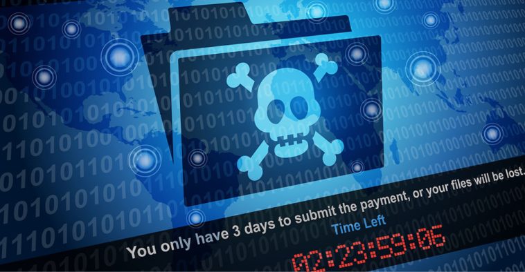 ransomware demand message on computer screen