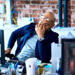 Man sitting in modern office